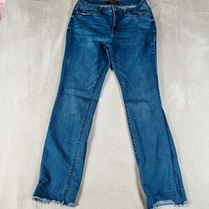 Judy Blue Jeans Womens 15/32 Medium Wash Blue Denim Double Cuffed Boyfriend Fit
